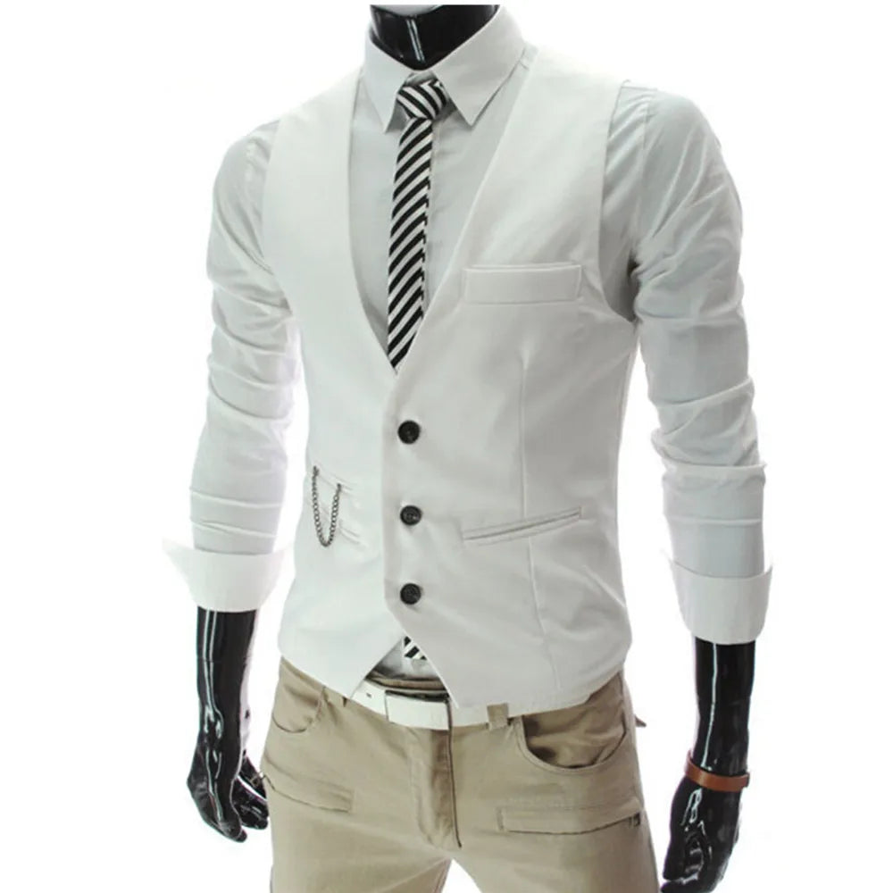 High Quality Dress Vests For Men Slim Fit Mens Suit