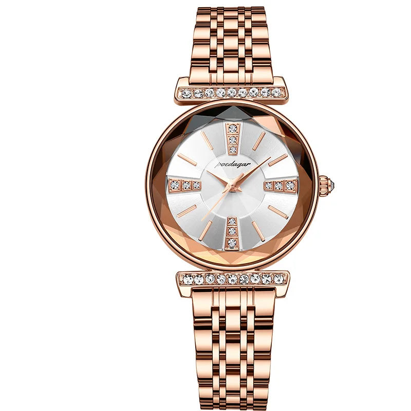 Fashion Ladies Watch Small Dial Diamond Luxury Rose Gold Waterproof Women Watches Stainless Steel Gift Clock 2025