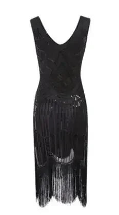 Women's 1920s Vintage Sequin Full Fringed Deco Inspired Flapper Dress Roaring 20s Great Gatsby Fall Cloths Dress Vestidos