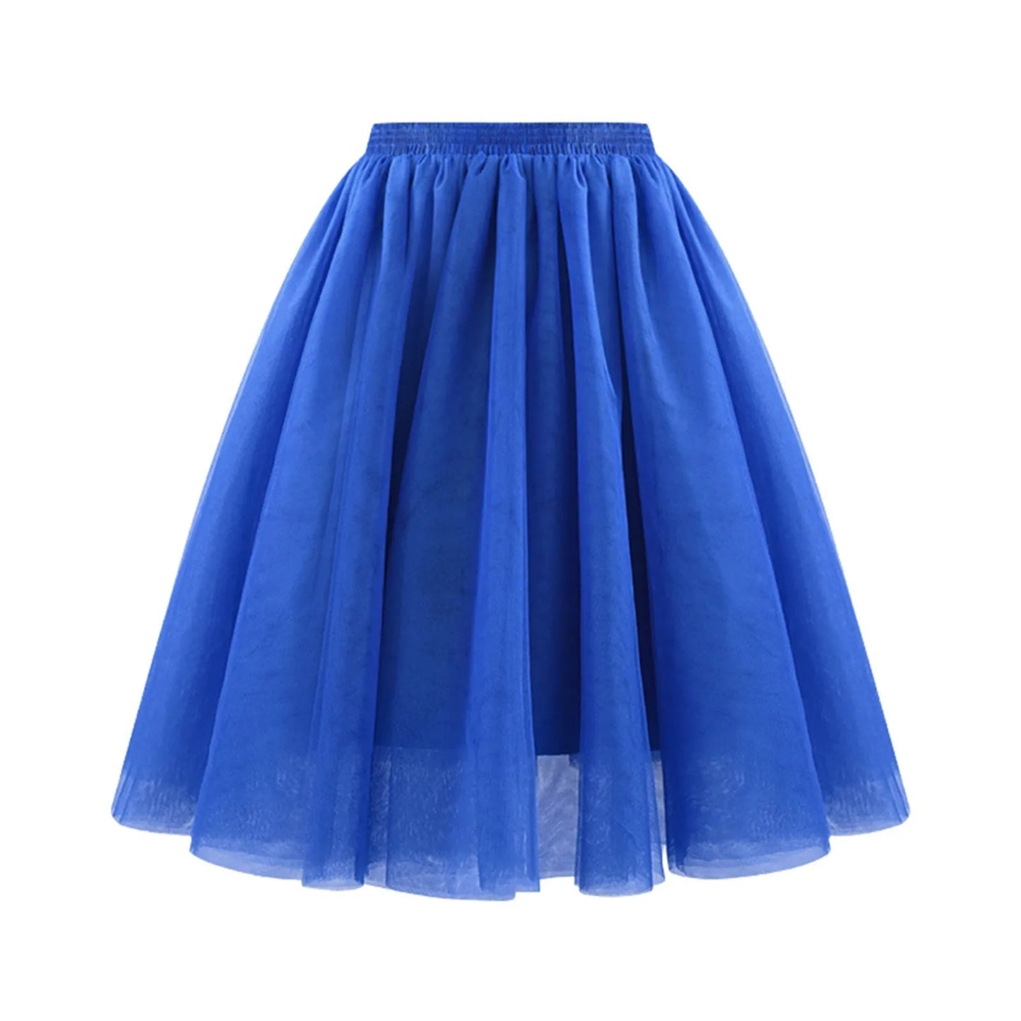 Quality 5 Layers Fashion Tulle Skirt Pleated TUTU Skirts Womens Lolita Petticoat Bridesmaids Midi Skirt Jupe Saias faldas