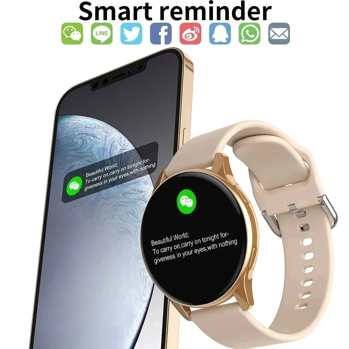 Smart Watch Round Bluetooth Call Men Women Fitness Tracker Bracelet Custom Watch Face Watches For Android IOS  Smartwatch 2024