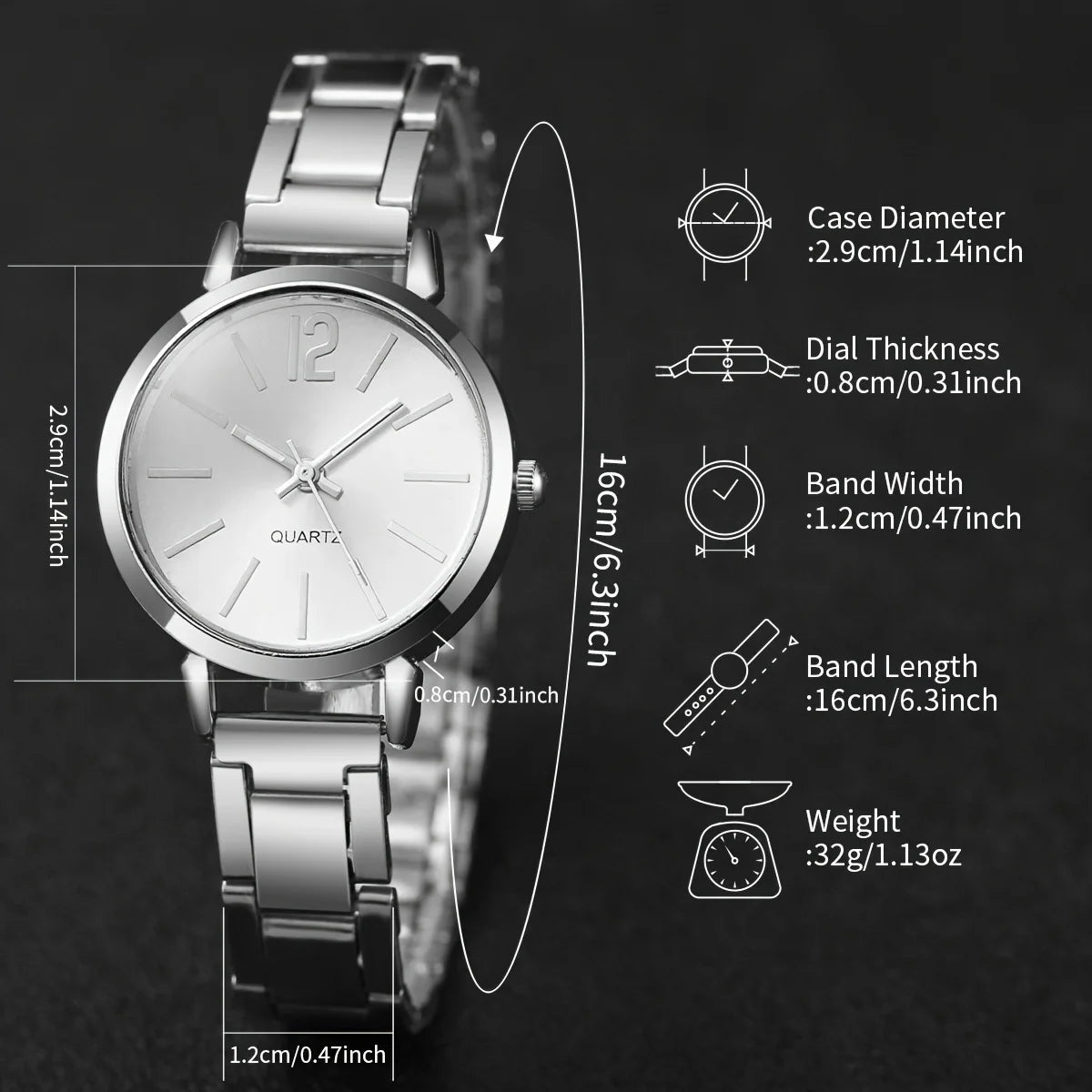 Women silver Quartz Watch