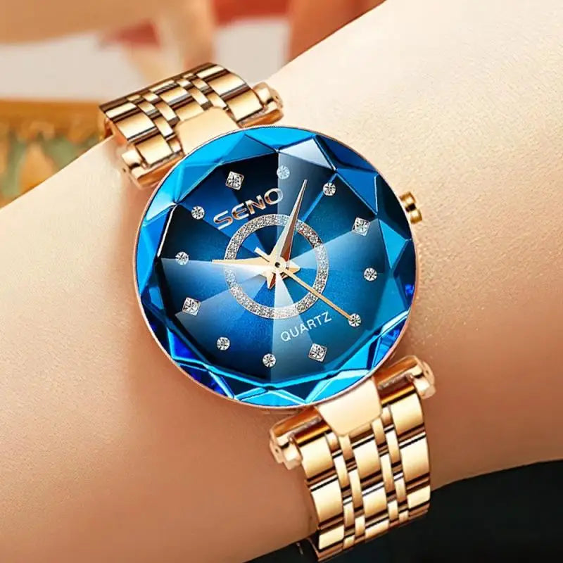 Star Women Crystal Watch 2025  Luxury Rose Gold Women Bracelet Watch for Ladies Wrist Watch Relogio Feminino