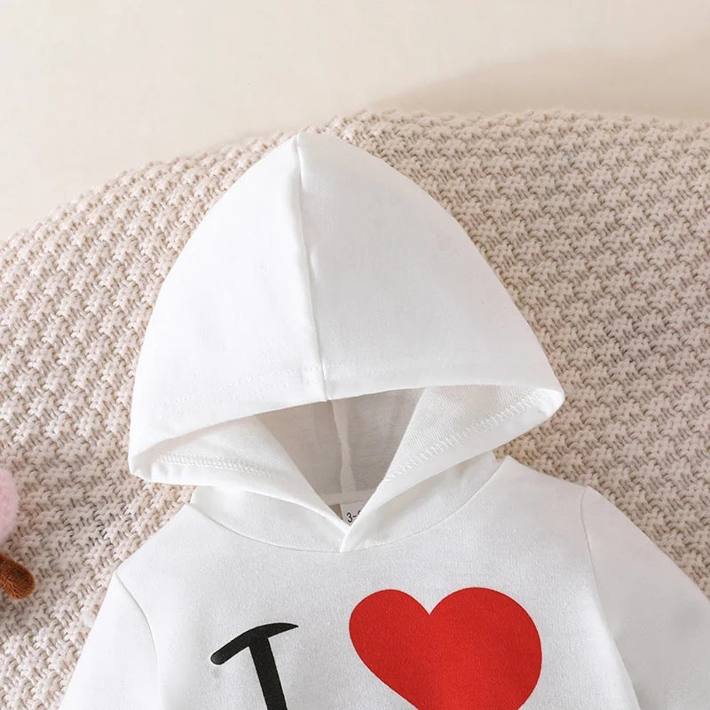 Cute Letter Long Sleeve Hoodie Tee Long