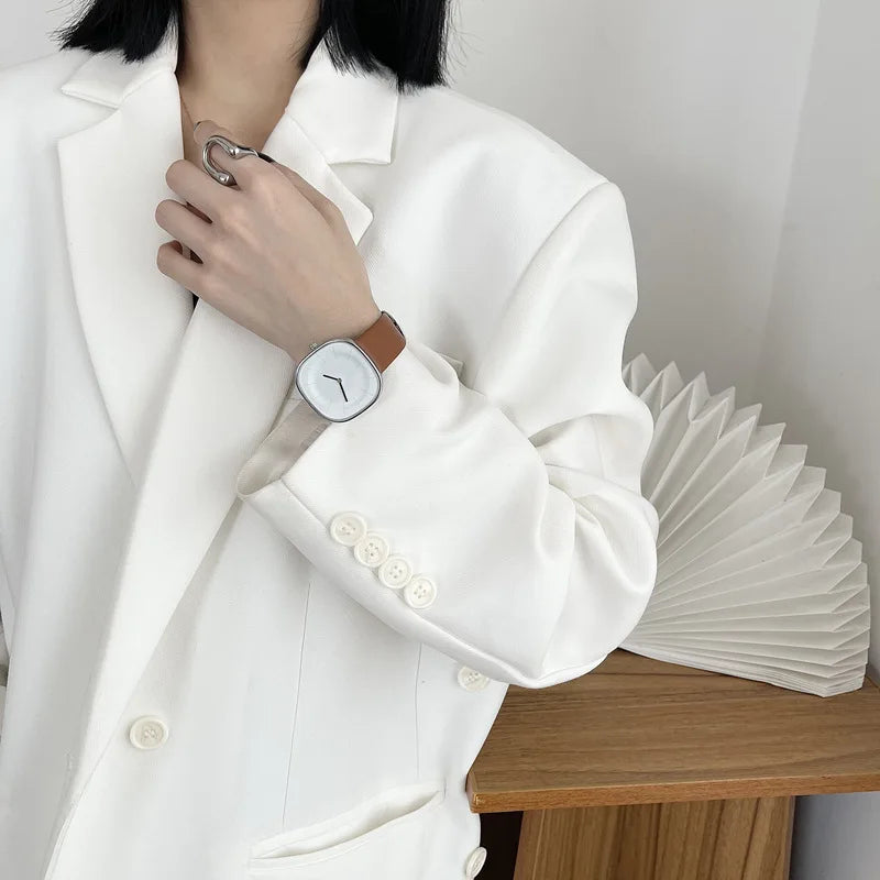 Luxury Women Watches Minimalism Square Dial Leather Strap Lady Watch New Quartz Watch for Couple Wristwatchs Montre Femme Reloj