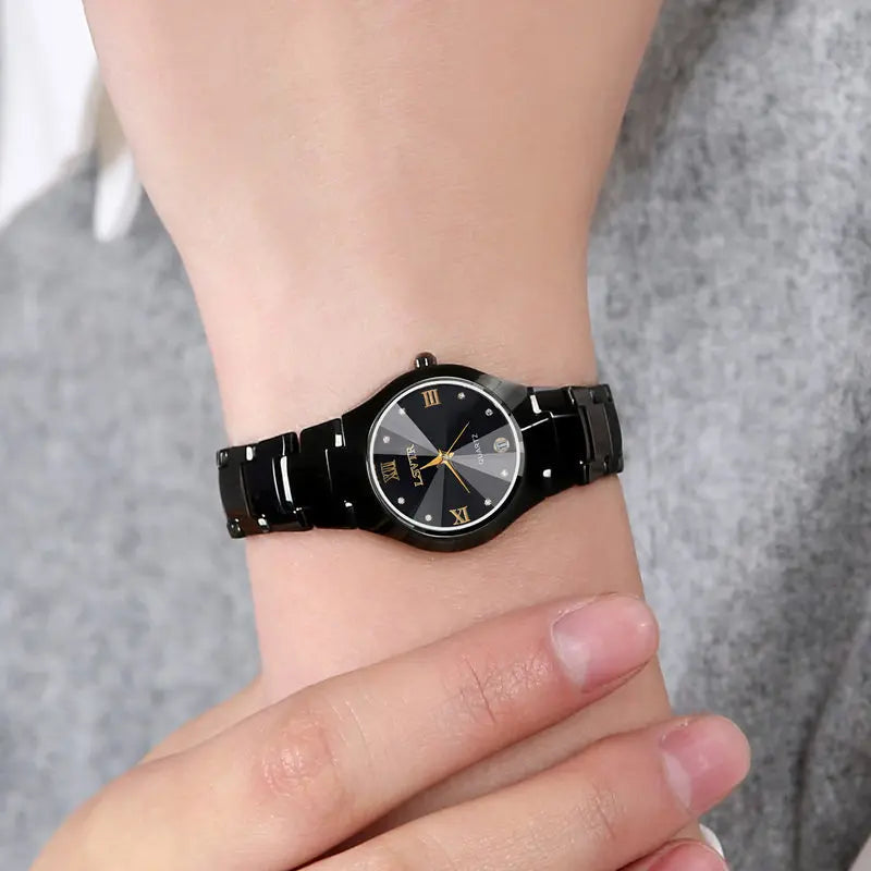 Men Women Business Quartz Watches Waterproof Stainless Steel Luxury Wristwatch Calendar Date Lovers Couple Watch Clock