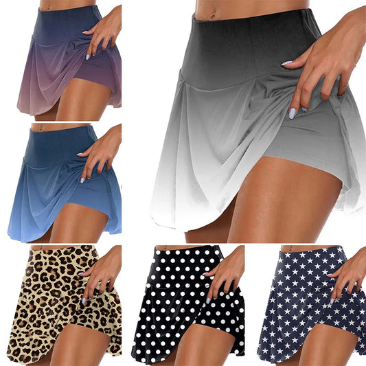 Girl High Waist Casual Cycling Running Sports Dance Skirt Skirts Shorts Yoga Shorts Fitness Skirts