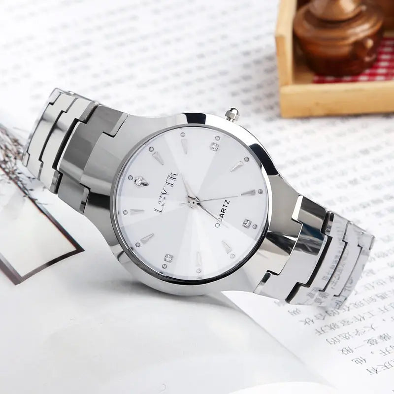 Men Women Business Quartz Watches Waterproof Stainless Steel Luxury Wristwatch Calendar Date Lovers Couple Watch Clock