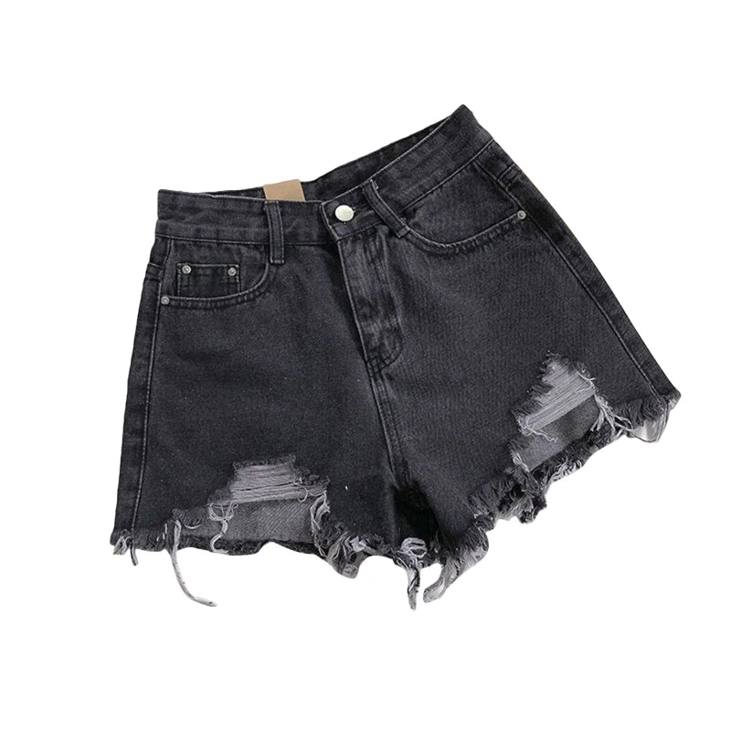 Korean Denim Holes Shorts For Women Leg Short Jeans Casual Street Short