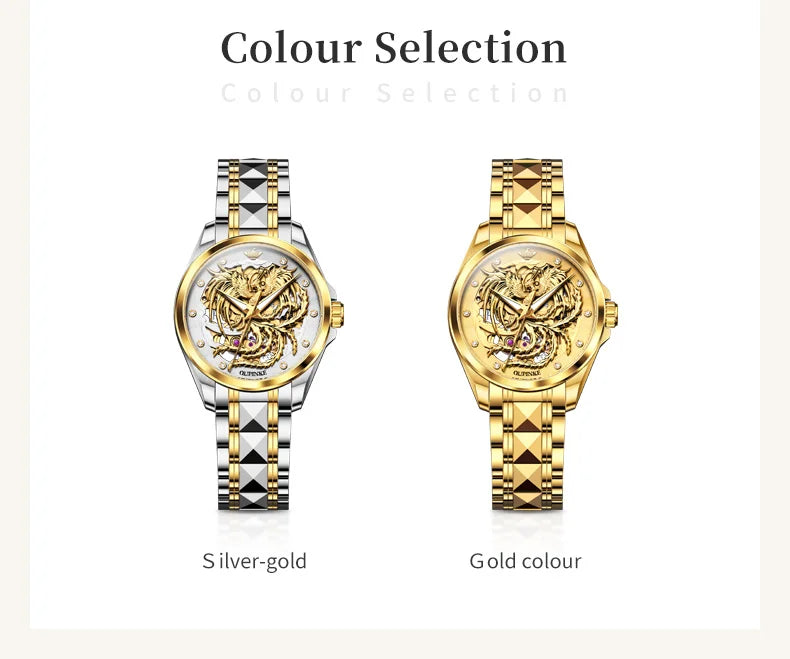 Mechanical Watch For Women Luxury Hollow Waterproof Elegant Ladies Wristwatch Sapphire Mirror Dress Watches