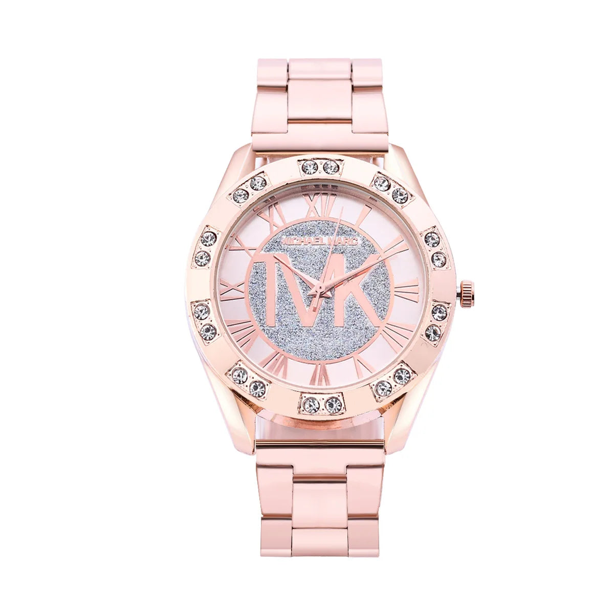 Luxury Women Watch Golden Stainless Steel Diamond Water Resistant Roman Digital Ladies Quartz Watches Relojes Digitales