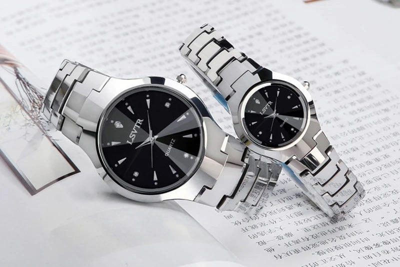 Men Women Business Quartz Watches Waterproof Stainless Steel Luxury Wristwatch Calendar Date Lovers Couple Watch Clock