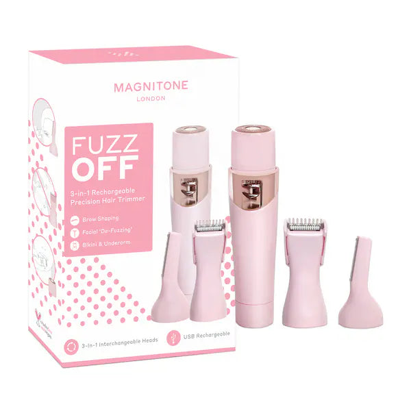 MAGNITONE FuzzOff 3-in-1 Rechargeable Precision Trimmer Pink